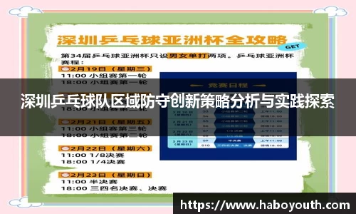 深圳乒乓球队区域防守创新策略分析与实践探索